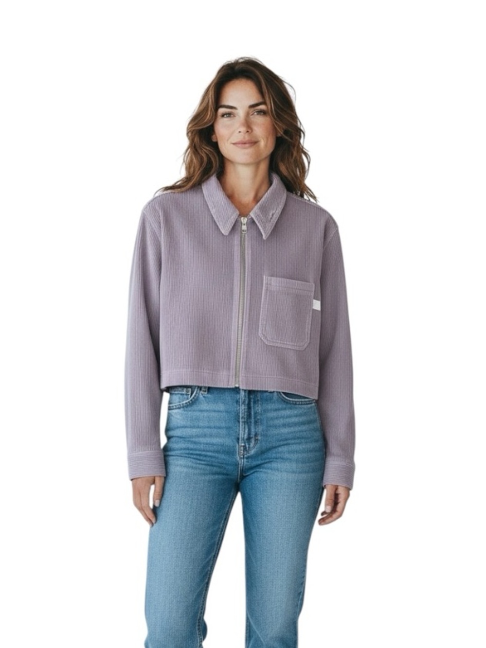 ARITZIA TNA Lavender Corduroy Cropped Jacket